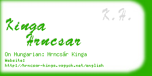 kinga hrncsar business card