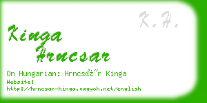 kinga hrncsar business card